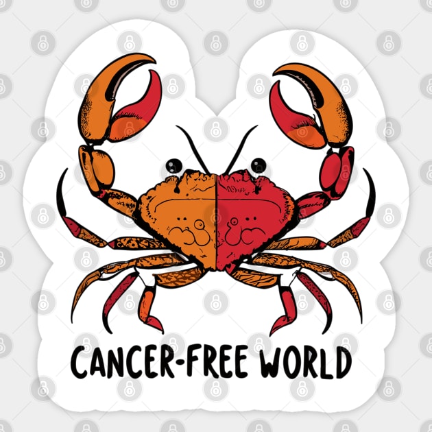 "Cancer-Free World" design Sticker by WEARWORLD